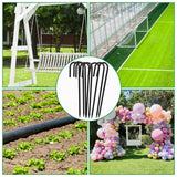 Hacaroa 20 Pack 12 Inch Rebar Stakes Heavy Duty, J Hook Ground Anchors Metal Tent Stakes, Steel Garden Stake for Camping, Canopies, Chain Link Fences, Trampolines, Black