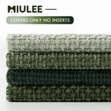 MIULEE Pack of 4 Christmas Couch Throw Pillow Covers 18x18 Inch Green Soft Decorative Chenille Pillow Covers Farmhouse Accent Cushion Covers for Boho Home Decor Sofa Bedroom Living Room