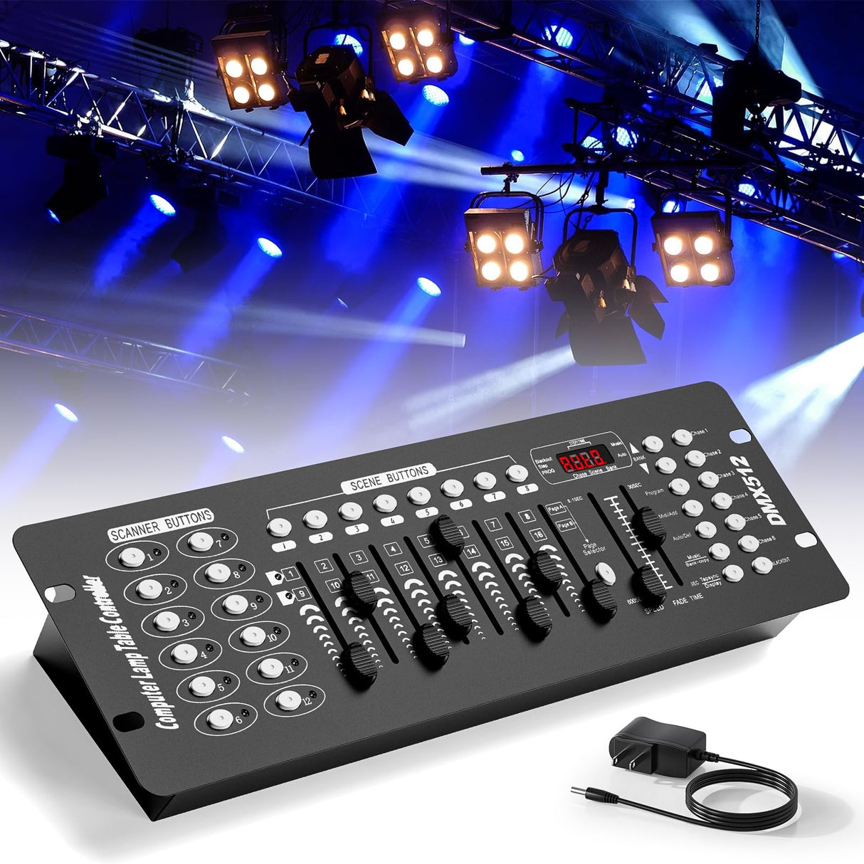 192 DMX Controller Use for Editing Program of Stage Lighting,DMX 512 DJ Controller Stage Light Controller Panel DMX Console for Party Music Show Christmas and Halloween