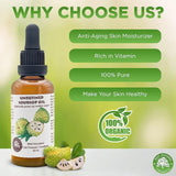 Best Nature's Cosmetics Virgin Soursop Graviola Guanabana Oil (Organic, Undiluted, Cold Pressed, Unrefined) 4 oz / 120 ml – Natural Moisturizer for Dry and Damaged Skin.