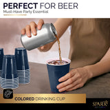 Amcrate Disposable Cups, Navy 18-Ounce Plastic Party Cups, Strong and Sturdy for Wedding, Christmas, Halloween, 50 Pack