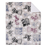 Disney Nightmare Before Christmas Gray, Purple, and White Super Soft Sherpa Baby Blanket