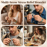 Kingdder Fidget Bodhi Seed Bracelet Women Anxiety Bead Bracelet Meditation Healing Stretch Stress Relief Gift for Adult Men(4 Pcs,Classic Color)
