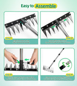 Weeding Rake Puller Tool for Garden,Heavy Duty Iron Weed Puller Cutter Tool