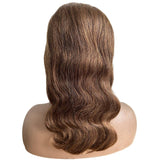Brown Bob Wig Human Hair 13x4 Frontal Lace Wig 14 Inch Body Wave HD Lace Front Wigs Human Hair Pre Plucked Glueless Bob Wigs for Women (#4 Brown, 14 Inch)