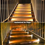 VOLISUN Solar Stair Lights 6 Pack, Solar Step Lights Outdoor Waterproof IP67, LED Outdoor Step Light,Outdoor Light Decor for Garden Stair, Deck, Front Step, Front Porch, and Patio（3000K）