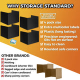 4-Pack Desk Dividers for Students - Durable & Waterproof Plastic Study Carrel Divider, Classroom Folders Teacher Supplies, Easy-to-Clean Plastic Privacy Shield Folder Boards for Student Desks, Black