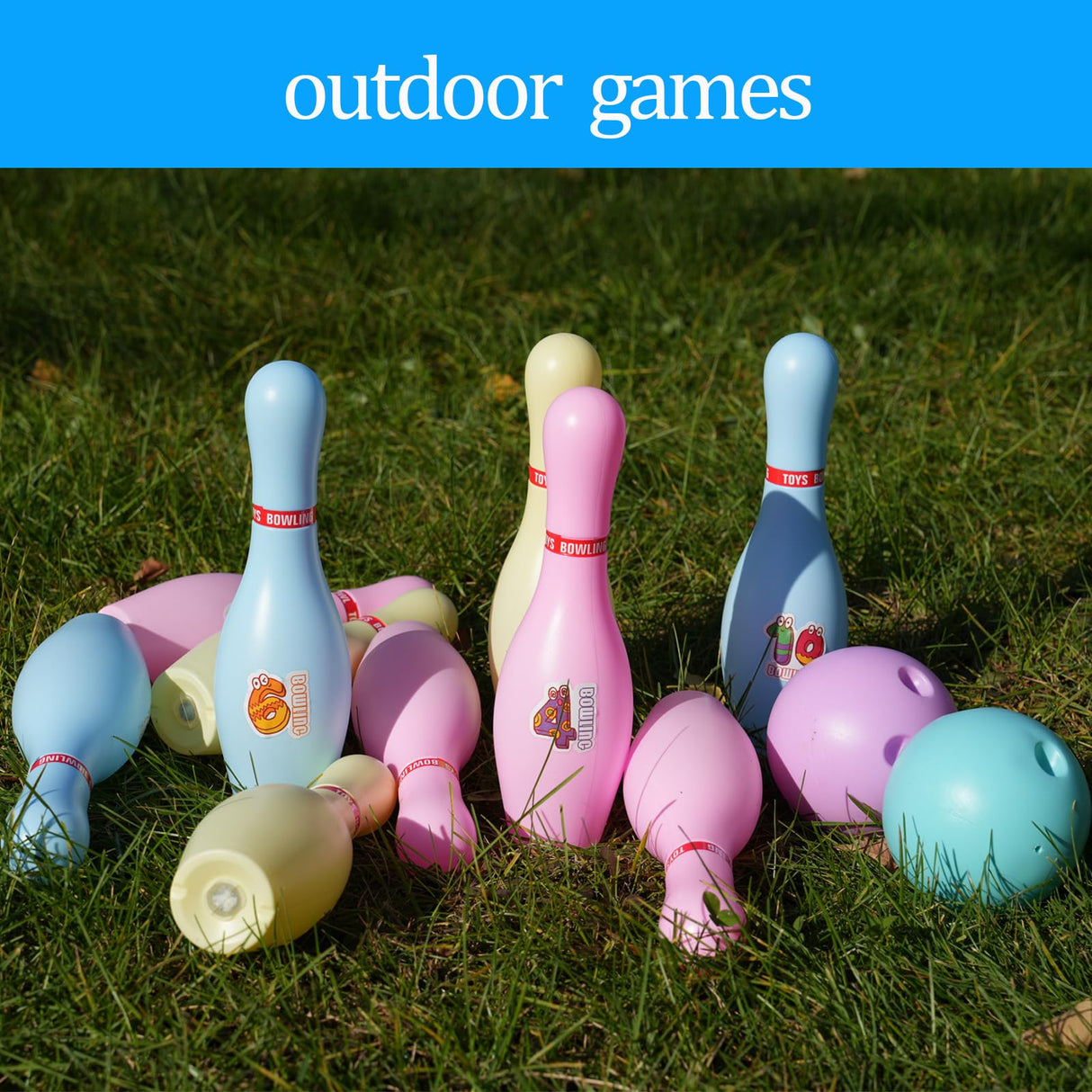 Zloveleexr Light Up Bowling Set, Glow in The Dark Bowling Pins for Outdoor and Indoor Kids Games Fit Christmas New Year Party Gift, Kids Education Motor Skills Toys(bolwing pin 10.23in)