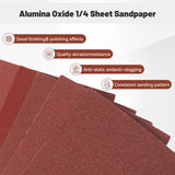 BAOSTC 1/4 Sandpaper Sheet,4-1/2"*5-1/2" Assorted 60-80-120,50PACK