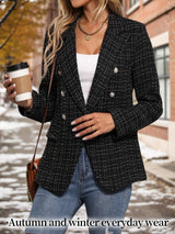 Mina Self Tweed Blazers Jacket for Women 2025 Winter Christmas Party Nye New Years Eve Clothes Outfits Black Cute Ladies Casual Chamarras para Mujer Womens Lightweight Women's Jackets