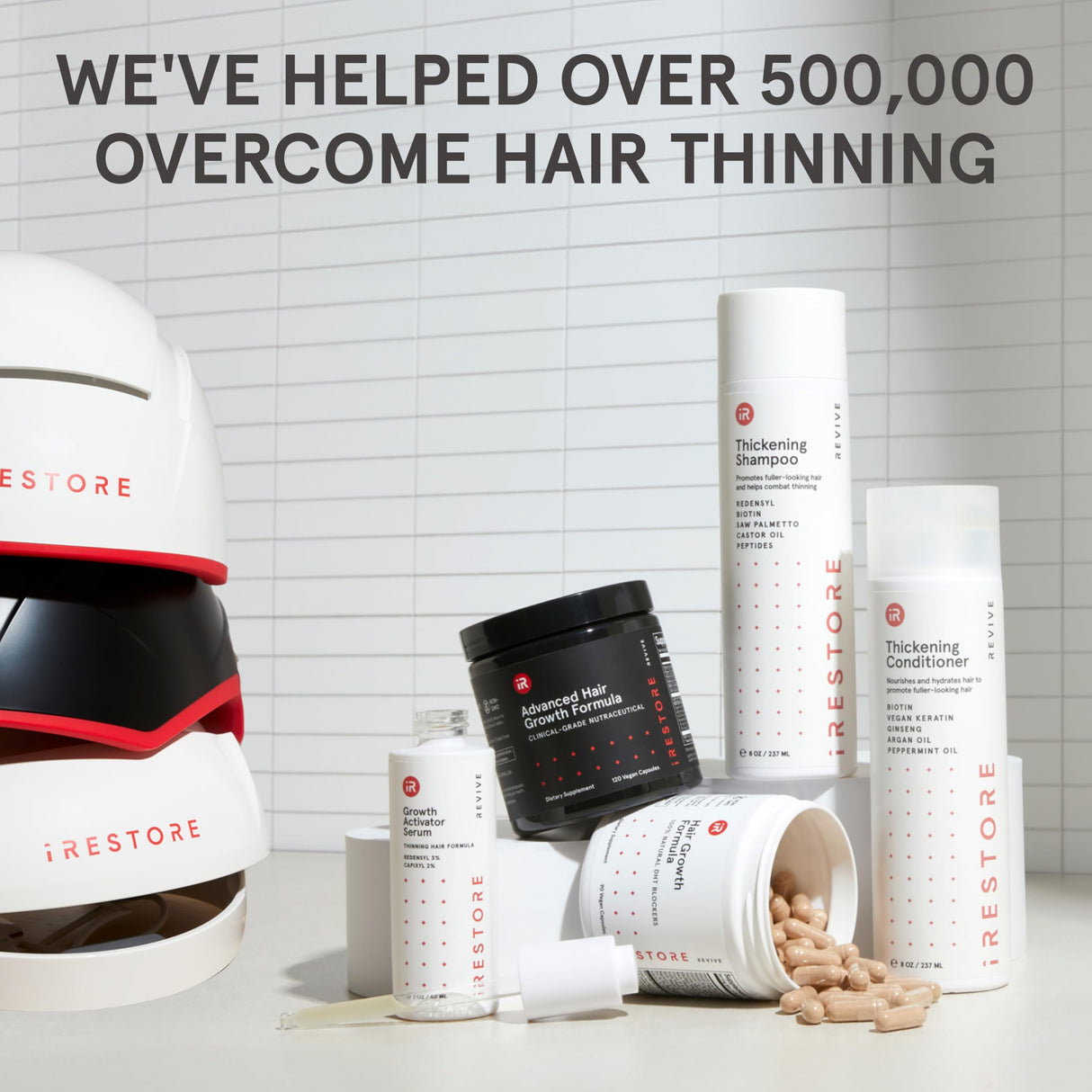 iRESTORE Advanced Hair Growth Supplement for Women with Lustriva | Hair Vitamins For Faster Hair Regrowth | Best for Hair Loss and Thinning, 1 Month Supply