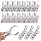 Tanstic 40Pcs 3.5 Inch Stainless Steel Greenhouse Clamps Garden Clips Greenhouse Clips Heavy Duty Garden Clips with Strong Grip and Large Open Mouth for Netting Holding