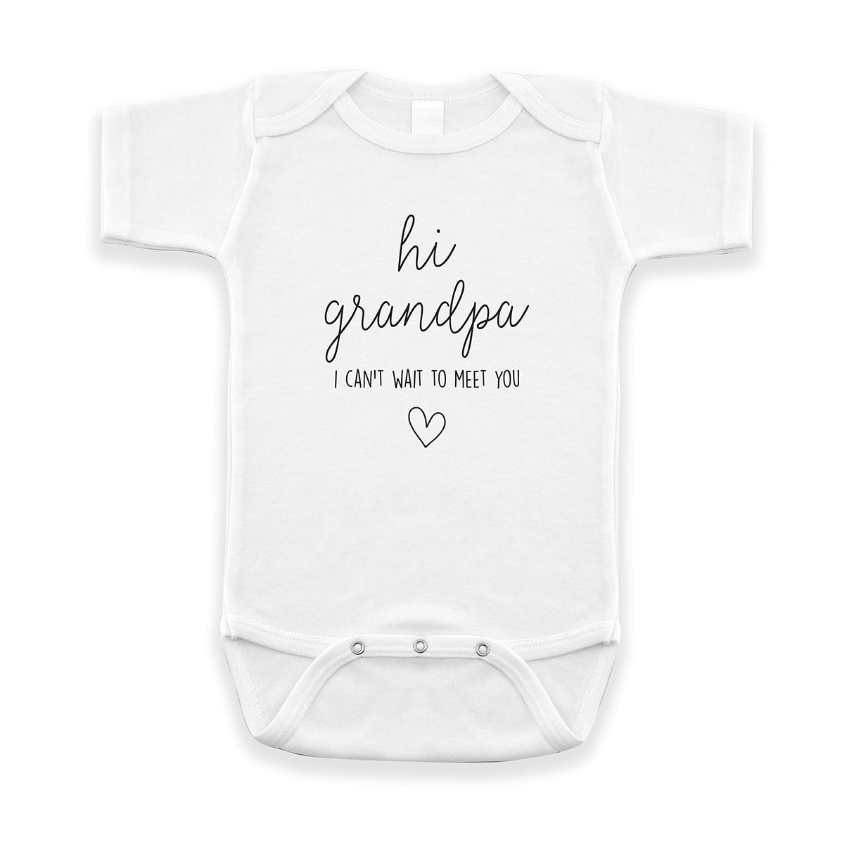 Hi Grandpa I Can't Wait To Meet You Pregnancy Announcement Infant Bodysuit - Surprise Gift For Grandpa (White)