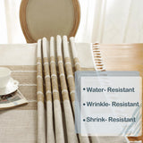 Laolitou Rustic Tablecloth Cotton Linen Waterproof Tablecloths Washable Table Cloths for Kitchen Dining,Party,Holiday,Christmas,Buffet Coffee Lines Rectangle,55''x102'',8-10 Seats