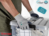 KAYGO Work Gloves for Women KGE19L Eco Friendly Gloves with Breathable Rubber Coated, 12 Pairs,medium,grey
