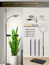 24W Grow Lights for Indoor Plants, Full Spectrum LED Plant Light With Stand