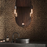 JiffDiff Leopard Print Peel and Stick Wallpaper, Waterproof Removable Self Adhesive Textured Wall Paper, Yellow Unique Funky Cheetah Contact Paper for Bedroom and Bathroom 240"X17.3"(28.8 sq. ft)