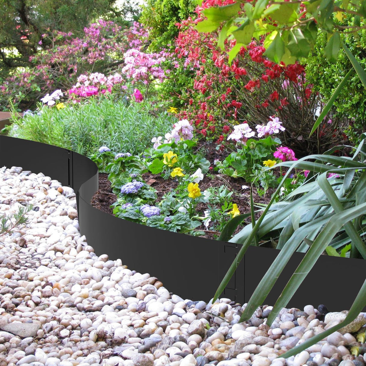 Ganeekiron Metal Landscape Edging 6-Pack, 40" L x 6" H, Black