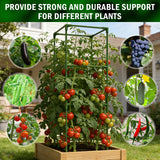 Uyittour 3 Pack Square Tomato Cages for Garden, 50" Heavy Duty Square Tomato Trellis Plant Support Cages for Raised Garden Bed Climbing Vegetables, Set with Garden Gloves, 20 Clips & 65FT Tie Wire