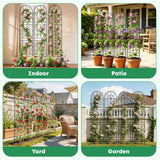 Shomextol 2 Pcs 60" H X 11.8" W Trellis for Climbing Plants Outdoor, Small Metal Garden Trellis for Outside, Sturdy Support Garden Plant Trellis Arch for Rose Cucumber Flower Vine Decor