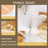 Soarer White Large Ostrich Feathers - 10Pcs Making Kit 34inch Extra Large Ostrich Feathers Long for Tall Vase,Floral Arrangement,Christmas Party Centerpieces and Wedding Home Decoration(White)
