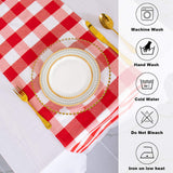 ShinyBeauty 4 Packs Checkered Table Runners 108 Inches Long Red and White Table Runner Christmas Decorations Farmhouse Plaid Linen for Dinning Party Outdoor Tables (14”X108”)