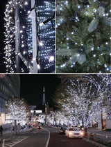 2 Pack 200 LED Solar String Lights for Outside, Solar Christmas Lights Outdoor with 8 Lighting Modes, Waterproof Green Wire Solar Powered Tree Light for Xmas Party Yard Garden Decorations (Cool White)