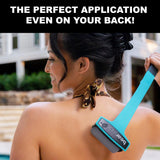 bearback Lotion Applicator for Back & Body – Apply Lotion, Cream, Sunscreen, Self Tanner, Medication, Ointment – Long Reach Folding Handle Roller – American Small Business (Teal)