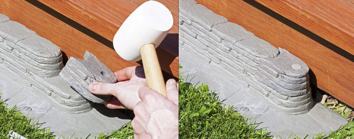 Emsco Group 2032HD Bedrocks Trim-Free Gray, 20 Feet – Natural Stacked Slate Design Garden Lawn Edging