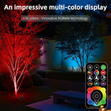HEKEE LED Flood Light Outdoor, 50W RGB Color Changing Floodlight with Remote Control, RGBW 120 Colors, 2700K, 5000 Lumens, IP66 Waterproof, DIY Strobe Mode, Timing, for Halloween/Christmas (2 Pack)