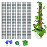 6 Pack Metal Moss Pole, 40" Large Moss Poles for Plants Monstera, Stackable Sphagnum Moss Pole for Plants Work with Sphagnum Moss(6 Pack 40")