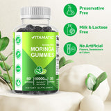 Vitamatic 2 Packs Sugar Free Moringa Gummies- 10000 mg Equivalent Per Serving (from 50:1 Extract 200 mg)- Complete Green Superfood 20X Extract - 60 Pectin Based Gummies