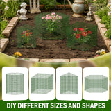 Uyittour 10 Pack Plant Protectors from Animals, 12" x 12" Round Metal Wire Garden Plant Cages to Keep Animals Out, Rabbit Proof Protection for Vegetables & Flowers with Stakes, Zip Ties & Gloves