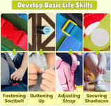 Quanquer Toddler Busy Board Montessori Toys for 1 2 3 4 Year Old - Farm Busy Book Educational Learning Sensory Toy for Boys Girls - Christmas Birthday Gifts for Toddlers Travel Toys for Airplane Car