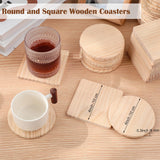 Hushee 96 Pcs Unfinished Wood Coasters 4 Inch Blank Wooden Coasters for Crafts with Non Slip Foam Pad Stickers Wooden Craft Tabletop Protection for Christmas DIY Painting Engraving Home Decoration