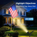 JEJOT 6 Pack Solar Lights Outdoor Waterproof IP65,Warm White Light,2 Lighting Modes,Solar Powered Spotlights for Yard Garden Solar Spot Lights for Flag Landscape Auto On/Off