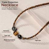 Triple Protection Necklace Gifts for Women, Healing Crystals Choker