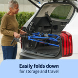 Medline Steel Rollator Walker for Adult Mobility Impairment, Blue, 350 lb. Weight Capacity, 6” Wheels, Foldable, Adjustable Handles, Rolling Walker for Seniors