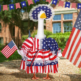 Suzile 250 Years 4th of July Porch Goose Outfit US Patriotic Independence Day Dresses Clothes for 17" High Goose Clothes Costume with Flag for Lawn Yard Outdoor Garden Patio Statue Memorial Day