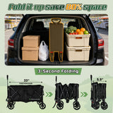 Wagons Carts Foldable,Collapsible Wagon with Wheels,450LBS Heavy Duty Beach Wagon Cart,Lightweight Portable Folding Utility Wagon Cart with Cup Holders for Camping, Garden, Sports, Grocery pcs