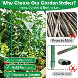 Tetutor 337 PCS Garden Stakes, Fiberglass Tomato Stakes, Garden Sticks