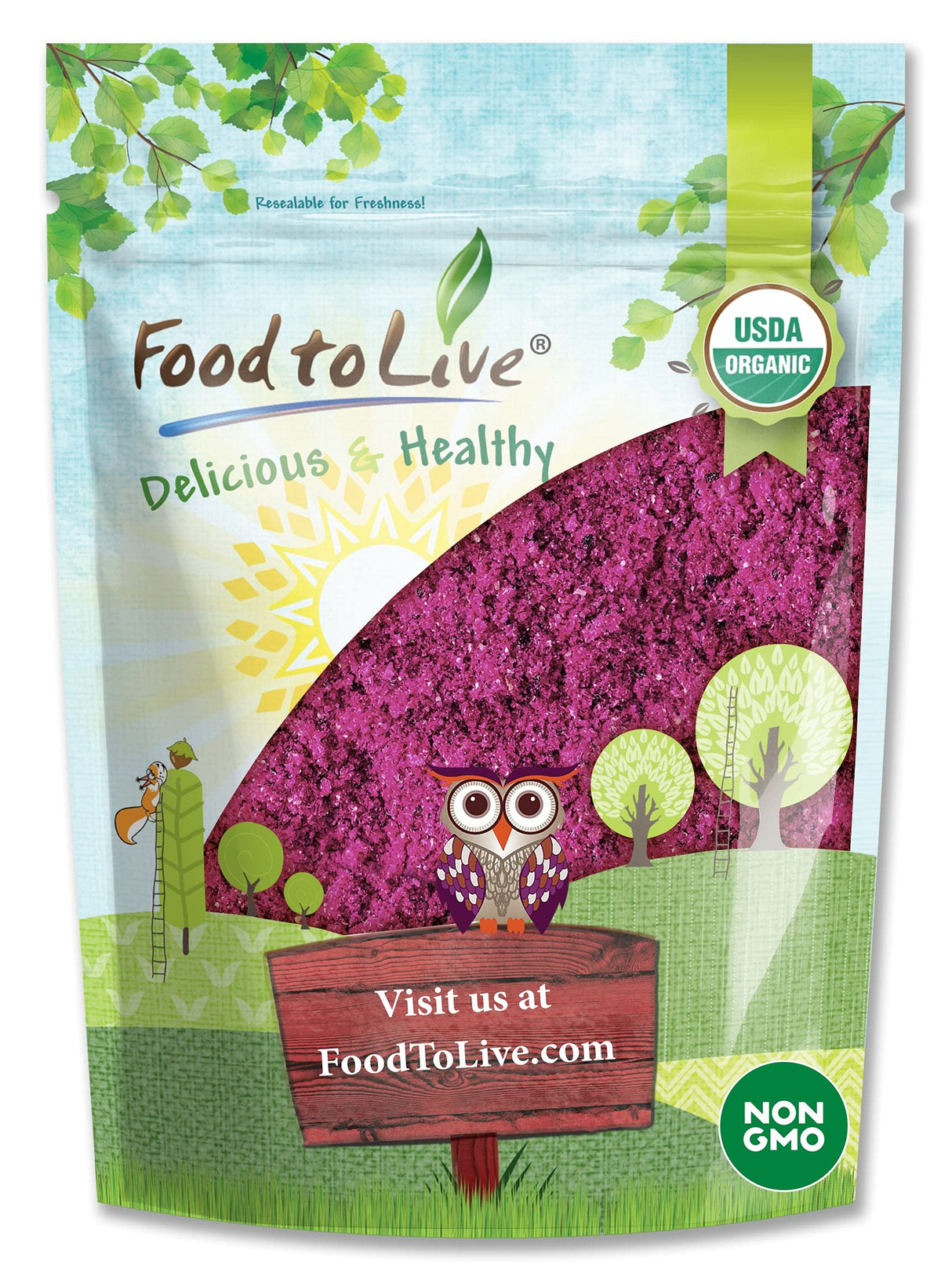 Food to Live - Organic Red Dragon Fruit Powder, 2 Pounds - Non-GMO, Freeze-Dried Pitaya, Raw Pitahaya, Vegan Superfood, Bulk, Non-Irradiated, Rich in Vitamins and Minerals