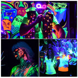 Gonhom 2 Pack Par38 Black Light Bulbs Outdoor,20W Black Flood Light Replace to 200W,1000LM E26 Base Blacklight Bulbs Outdoor for Halloween Light Bulbs,Christmas Party Decor,Home Lighting