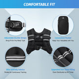 ZELUS Weighted Vest, 6lb/8lb/12lb/16lb/20lb/25lb/30lb Weight Vest with Reflective Stripe for Workout, Strength Training, Running, Fitness, Muscle Building, Weight Loss, Weightlifting, Black(20 lb)