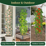 4 Pack Tomato Cages for Garden, 49" Tall Adjustable Heavy Duty Rust Resistant Tomato Trellis, with Upgraded Coupler for Raised Beds & Pots, Plant Stakes and Supports for Climbing Vegetables, Flowers
