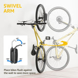 monTEK Swivel Bike Wall Mount – 2 Pack Garage Bike Hanger & Space-Saving Vertical Bike Rack for Garage & Apartment, Sturdy Bike Storage Hook Holds 66 lbs, Easy Installation & Scratch-Proof Design