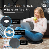 X&C Premium Donut Pillow for Tailbone Pain Relief Cushion with Replaceable Extra Cover, Hemorrhoid Pillows for Sitting, Butt Pillow, Donut Cushion for Pregnancy, Office Workers, Car Drivers