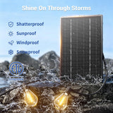 Sikitul 100FT Solar String Lights Outdoor Waterproof, 35+1 LED Solar Powered Lights with Remote Control, 3 Light Modes & Dimmable, USB-C Charging for Patio, Backyard, Garden, Camping