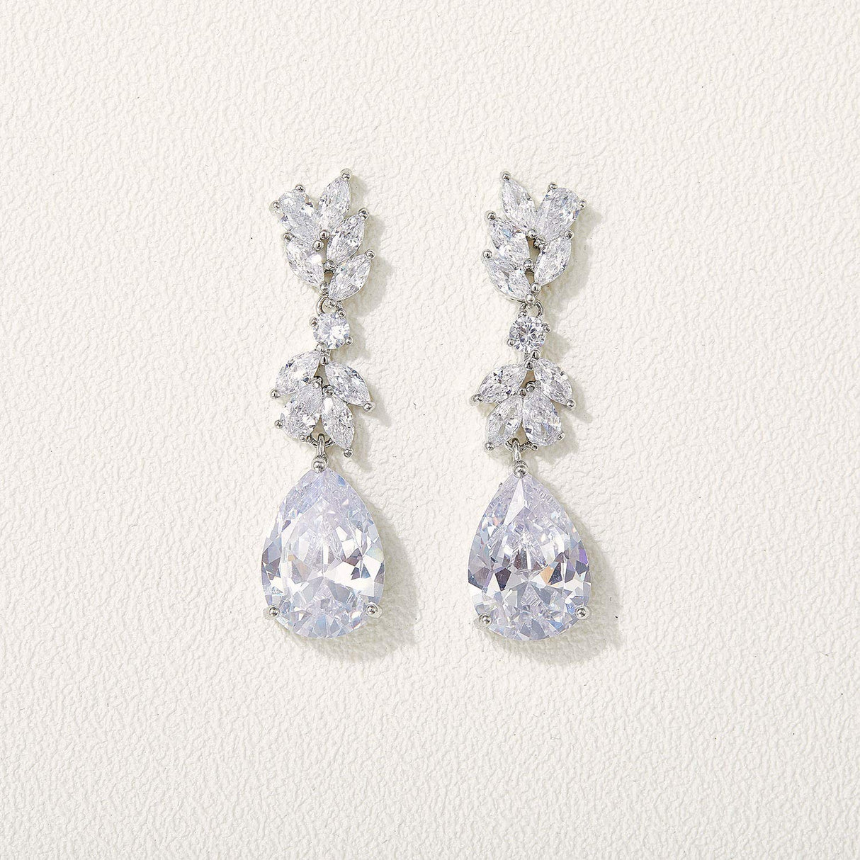 SWEETV Marquise Wedding Earrings for Brides, Bridesmaids