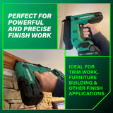 Metabo HPT 18V MultiVolt Compact Cordless Brad Nailer Kit, 18 Gauge Nailer with Power Tool 2.0Ah Lithium Ion Battery, Drives 5/8" to 2" Brad Nails, 700 per Charge, NT1850DG